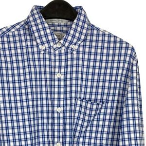 LL Bean Men's‎ Large Slightly Fitted Nylon Spandex Wicking Outdoors Plaid Blue